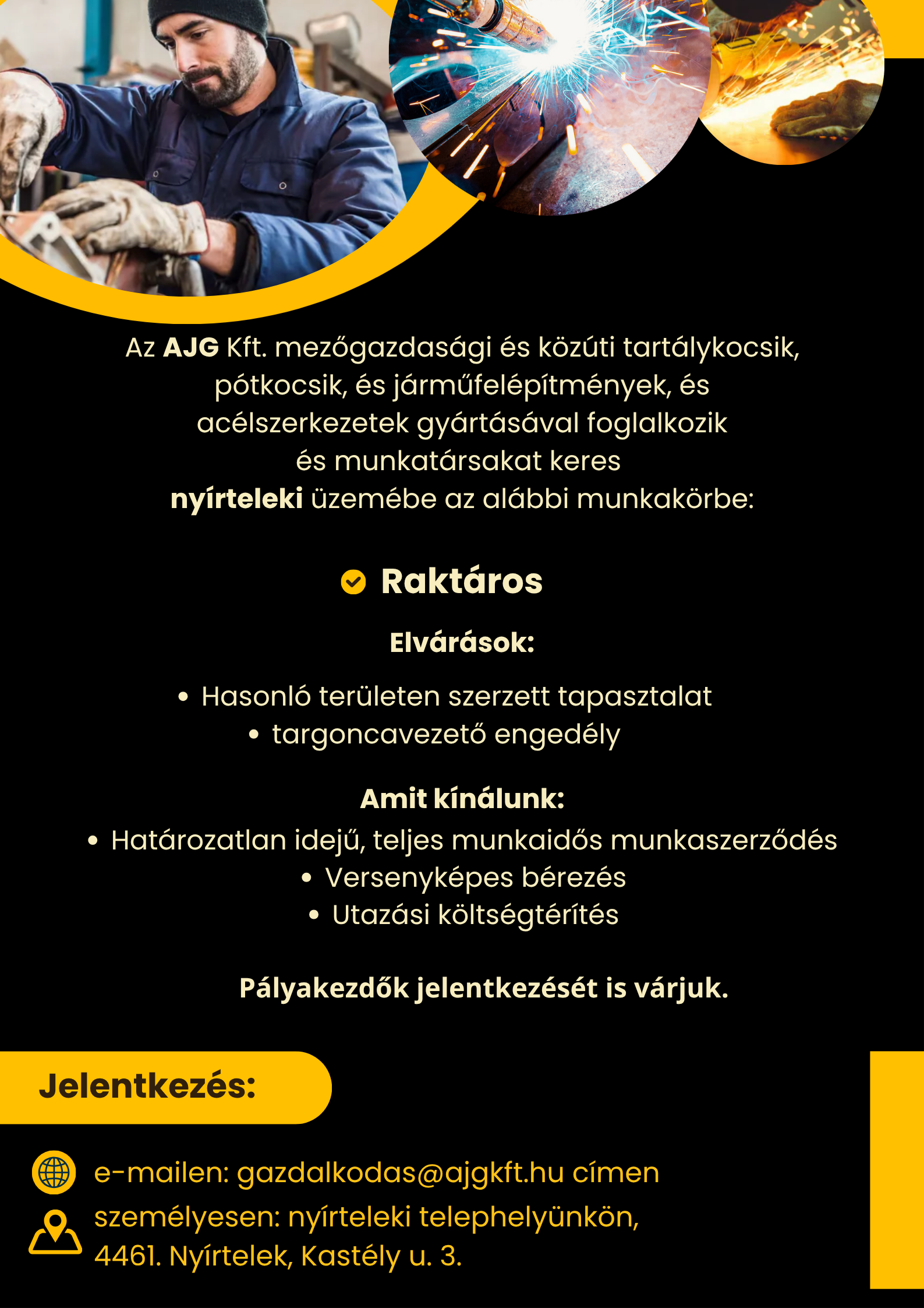 Aktuális állásajánlat az AJG Kft.-nél