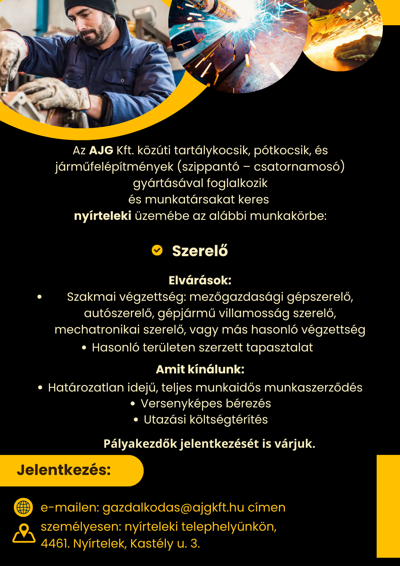 Aktuális állásajánlat az AJG Kft.-nél