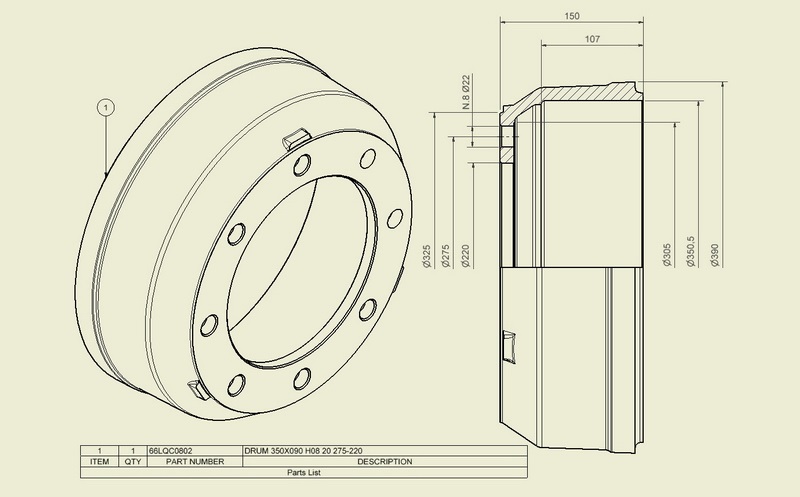 Fékdob 350x90 66LQC0802 /ADR/