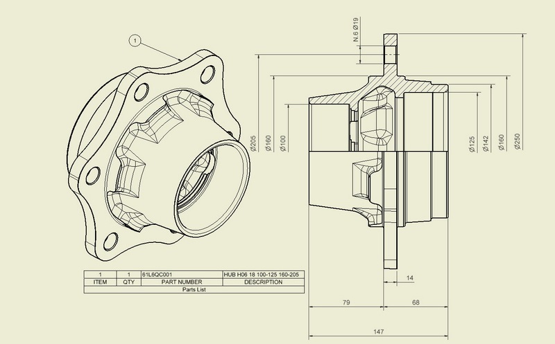 Kerékagy F06 18 LA 61L6QC001 QC 100-125  160-205